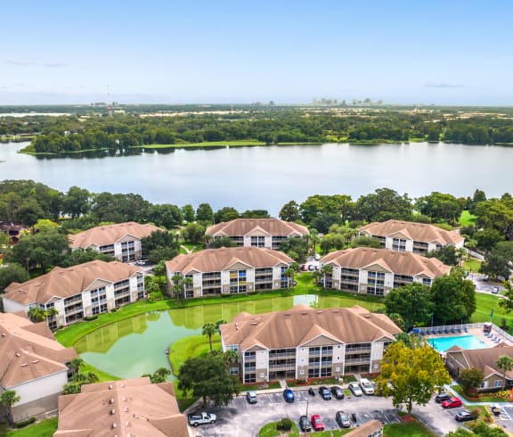aerial top view at Village Lakes, Florida